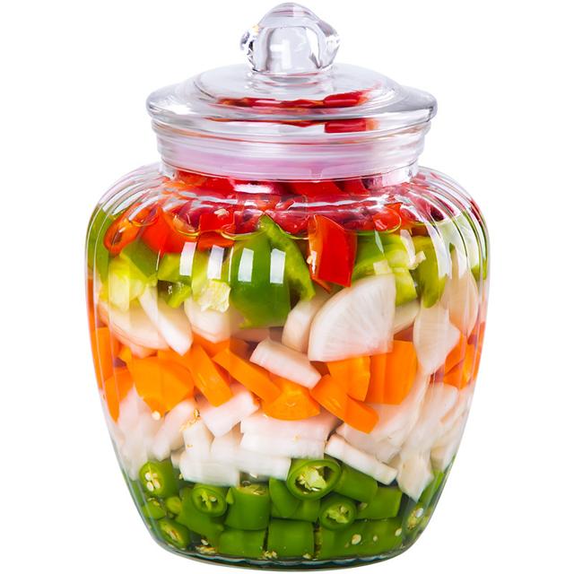 米豆爱裳 透明玻璃罐家用腌制密封罐装咸菜玻璃瓶带盖 650ml 