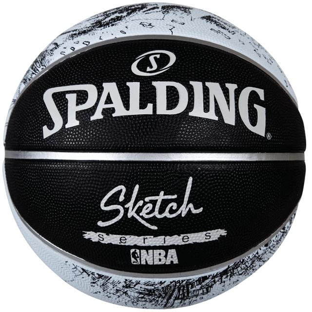 SPALDING 斯伯丁 篮球NBA素描成人学生7号橡胶室内外耐磨防滑水泥地官方正品 