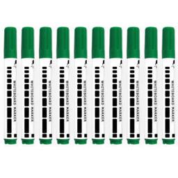 AUCS 白板笔 办公会议易写水性白板笔可擦彩色 绿色10支/盒 