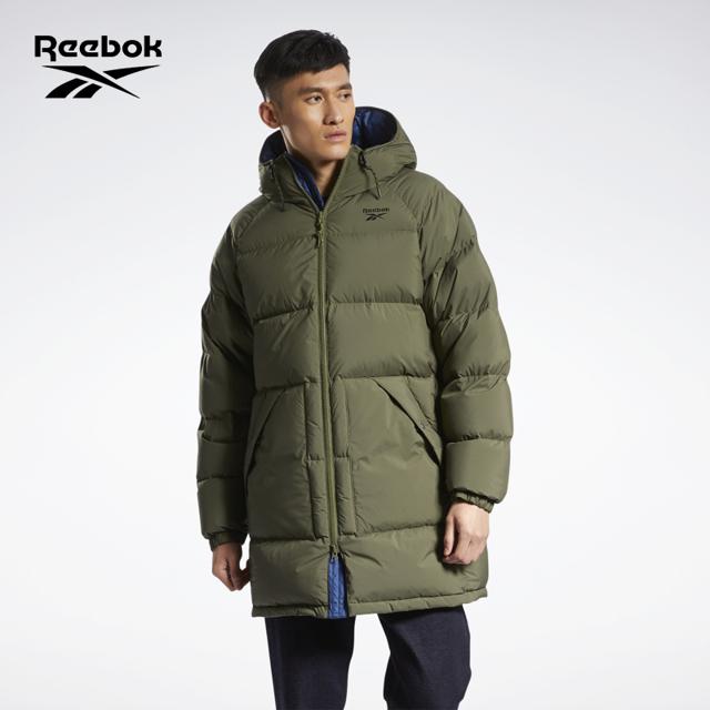 锐步reebok官方2021冬季新款男女h52857经典连帽拉链款保暖羽绒服