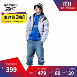 锐步（Reebok） 男子 DY6001复古运动时尚保暖羽绒夹克 DY6001_灰色 A/M