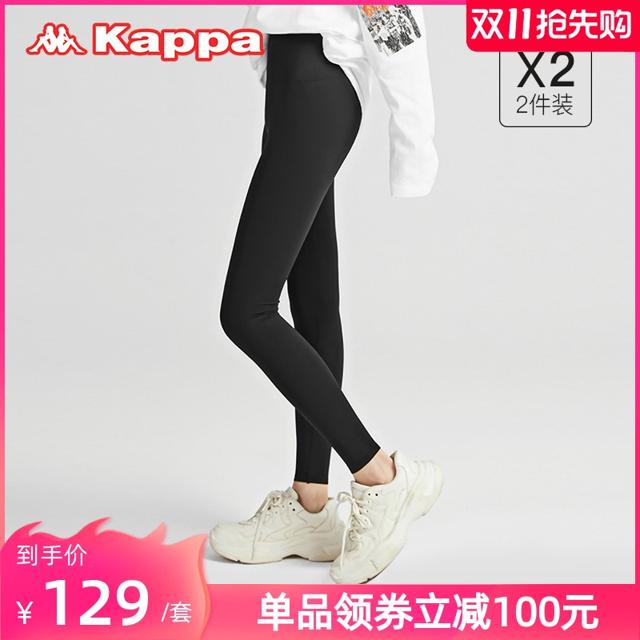 kappa 21秋冬新品 女士运动鲨鱼裤长裤 2条装