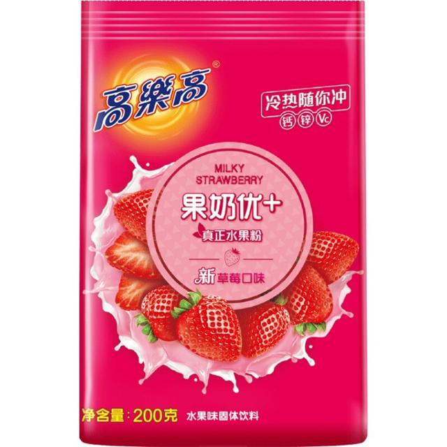 高乐高果奶优 200gx2 草莓味果珍果汁粉速溶冲饮固体饮料共400g