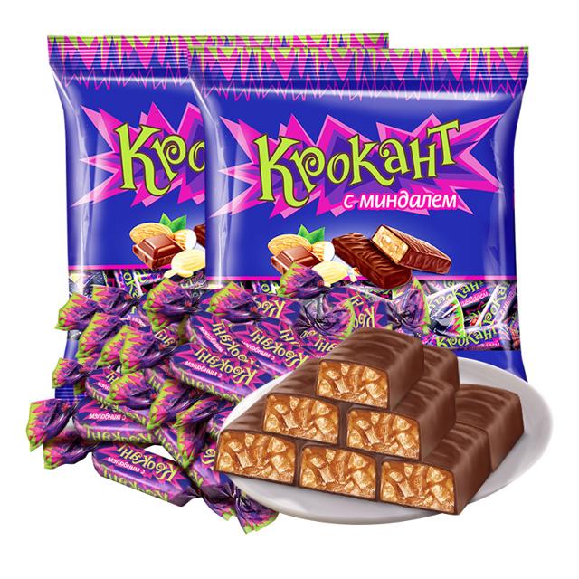 KDV 俄罗斯进口KDV紫皮糖 500g/袋巧克力夹心紫皮糖1斤装年货糖果