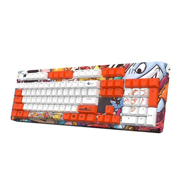 DOUYU.COM 斗鱼 DKM150动漫彩色机械键盘电竞游戏青轴黑红茶轴