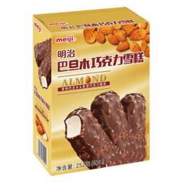 PLUS会员：明治（meiji） 巴旦木巧克力雪糕 42g*6支 彩盒 冰淇淋