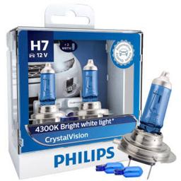 京东PLUS会员：飞利浦（PHILIPS） 水晶之光新银战士 H7 汽车灯泡 2支装 