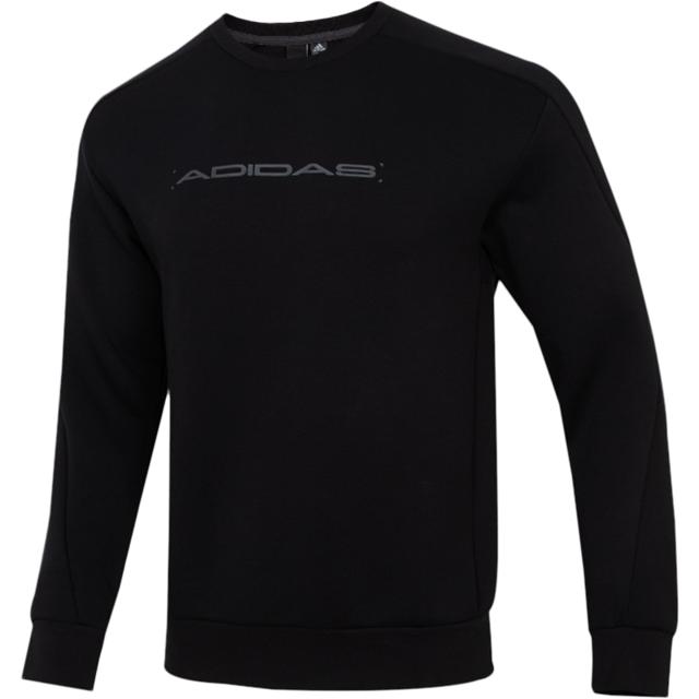 阿迪达斯（adidas） 卫衣男2021秋季新款长袖T恤黑色运动服圆领套头衫H39272