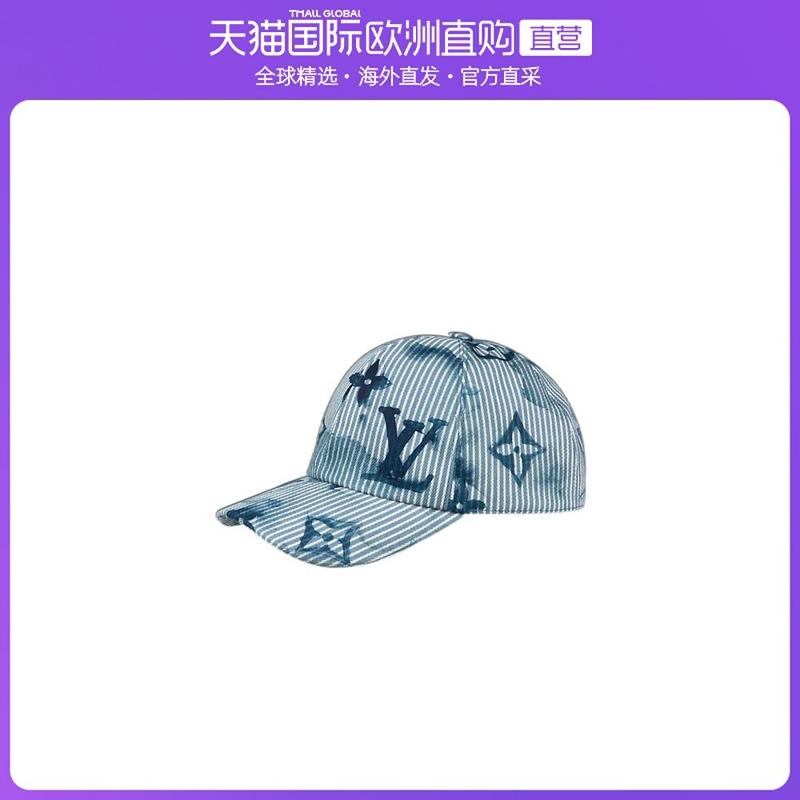 LOUIS VUITTON Louis Vuitton 男女同款条纹logo棒球帽子 M76755