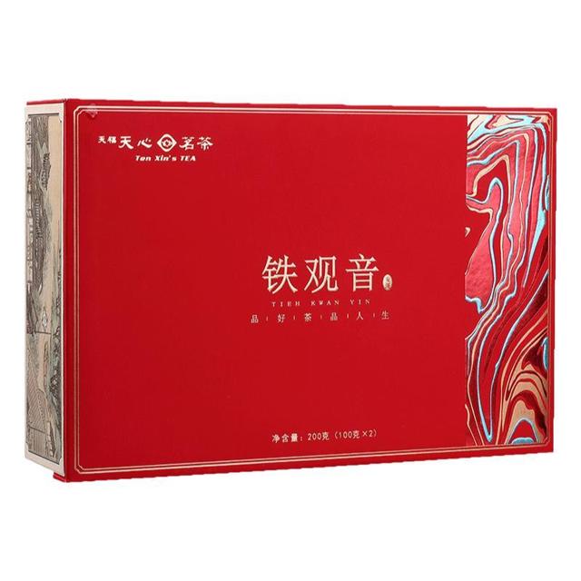 天福天心茗茶茶叶礼盒铁观音乌龙茶清香型送礼精致茶盒200克盒