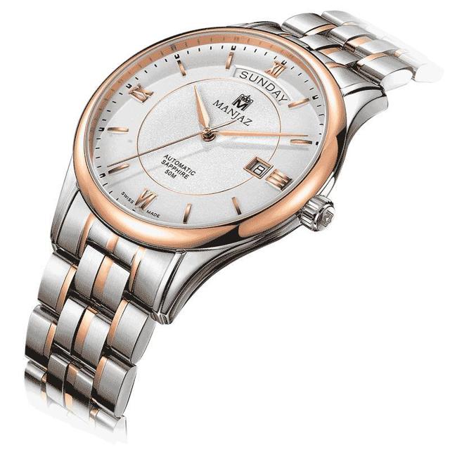 manjaz名爵瑞士原装进口手表新款日历显示腕表全自动瑞士手表机械男表