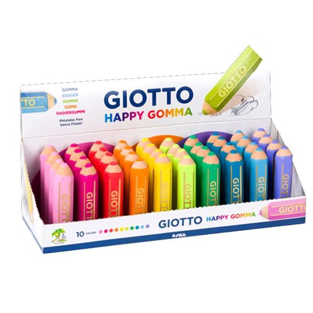 LYRA 艺雅 Giotto彩虹橡皮擦小学生专用创意卡通可爱儿童橡皮干净不留痕铅笔橡皮擦的干净幼儿园学习文具用品奇多