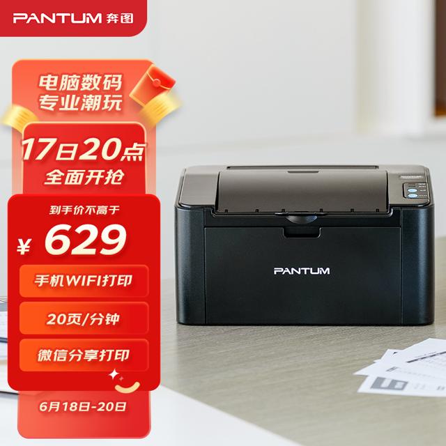 PANTUM 奔图 P2206W 黑白激光打印机 