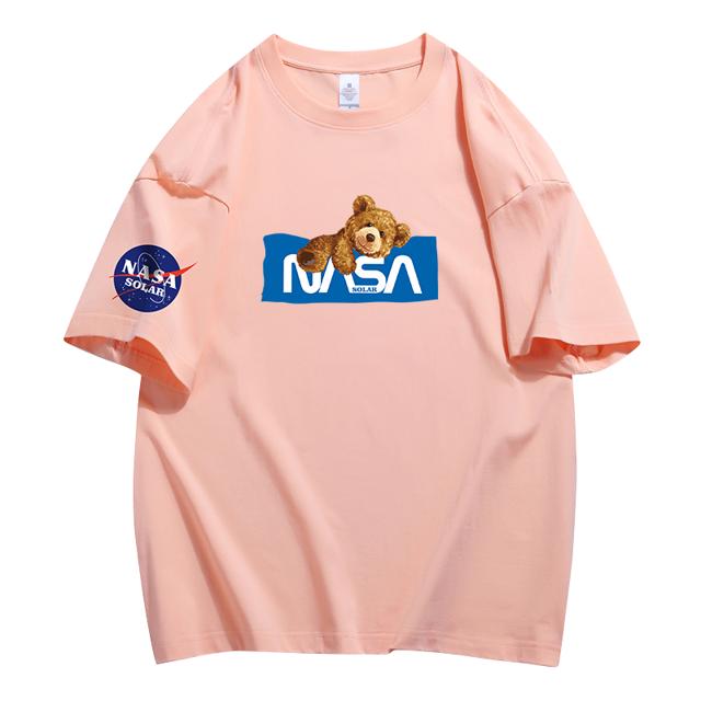 NASA SOLAR2022夏季情侣纯棉男女宽松上衣圆领短袖T恤潮牌