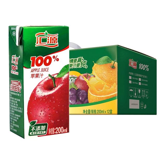 汇源苹果汁果蔬汁200ml*12盒
