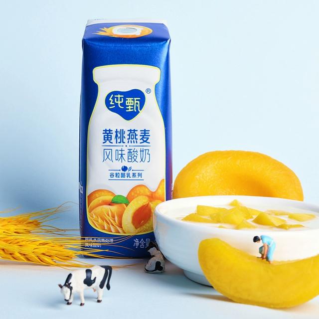 百亿30.8 纯甄 黄桃燕麦果粒酸奶10盒