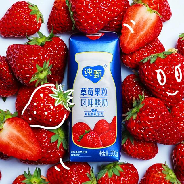 百亿补贴 纯甄草莓果粒酸奶200g×10盒
