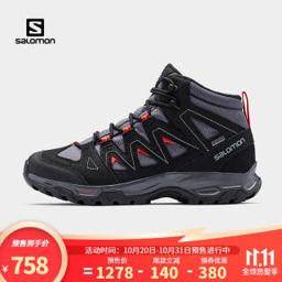 salomon 萨洛蒙 Salomon）男款 户外运动防水透气稳定贴合中帮徒步登山鞋 LYNGEN MID GTX 乌木色 413807 UK6.5(40)