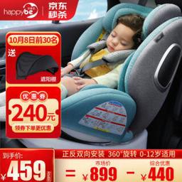 happybe 贝蒂乐 儿童安全座椅 0-12岁 薄荷绿 459元包邮