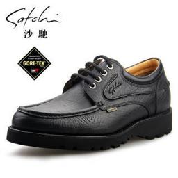 SATCHI 沙驰 男鞋GORE-TEX防水鞋透气轻盈舒适商务休闲鞋皮鞋 黑色ISAG7B338 43 