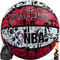SPALDING 斯伯丁 Spalding 7号橡胶花色篮球NBA室外耐磨训练蓝球 83-574Y 