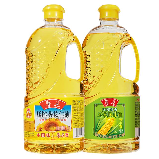 luhua 鲁花 压榨葵花仁油1.6L 玉米胚芽油1.6L 葵花籽油玉米油食用油