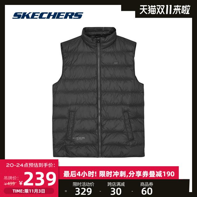 斯凯奇（SKECHERS） Skechers斯凯奇2021秋冬男轻薄鸭绒保暖运动羽绒背心 