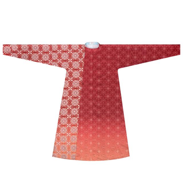 重回汉唐 华服日 尘中醉 唐制印花圆领袍 改良男汉服 HF02872 渐变浅绿