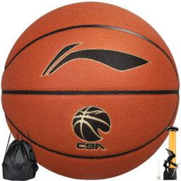 李宁（LI-NING） 棕色成人吸湿耐磨篮球 CBA比赛训练用球 精英室外比赛7号PU材质篮球 LBQK947-1