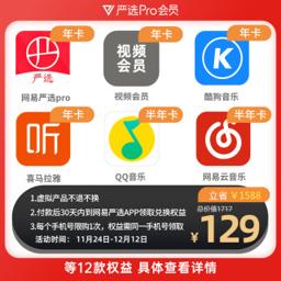 YANXUAN 网易严选 Pro会员年卡联合会员 买1得12 