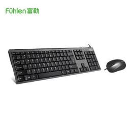 fühlen 富勒 Fuhlen）L618 有线商务办公104键 白色键鼠套装 