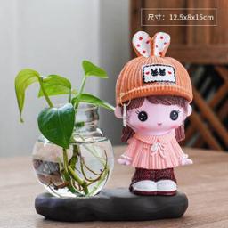 创意玻璃花瓶摆件 卡通(星星女孩) 