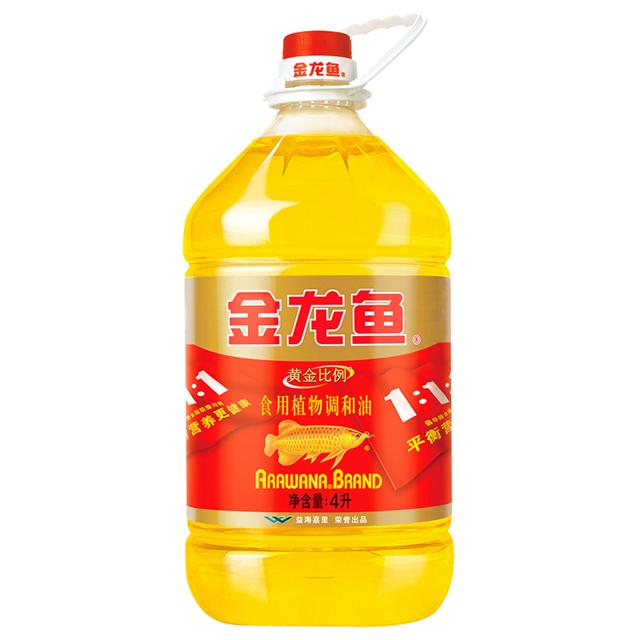 金龙鱼  黄金比例食用植物调和油4L/桶 食用油 营养健康 家用