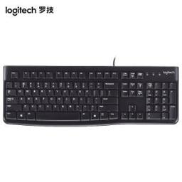logitech 罗技 K120 104键 有线薄膜键盘 黑色 