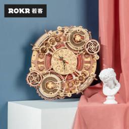 ROKR 若客 手工拼装模型木质diy立体拼图儿童拼插玩具创意摆件成人男孩女孩生日礼物 星宫之轮·挂钟