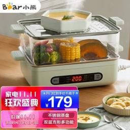 小熊（Bear） 煮蛋器 蒸蛋器 家用多用途 可预约定时 自动断电 双层14个蛋 ZDQ-B06N3