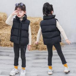 倪小宝 儿童羽绒棉立领外穿加厚保暖迷彩马甲背心 