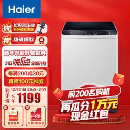 海尔（Haier） EB100Z129 定频波轮洗衣机 10kg 月光灰 
