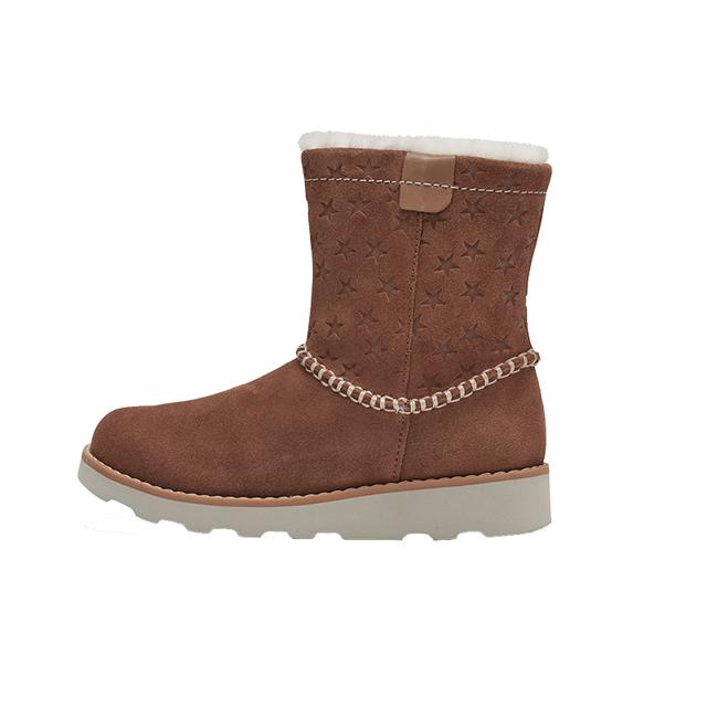 其乐（Clarks） clarks其乐童鞋女童中大童加绒加厚保暖舒适中高筒靴牛皮雪地靴