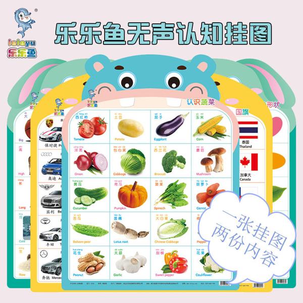 乐乐鱼 婴幼儿童启蒙认知看图识字挂图无声宝宝早教墙贴画学拼音