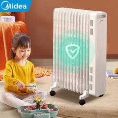 美的 电油汀取暖器 创新鱼骨油路升温迅速 2200w