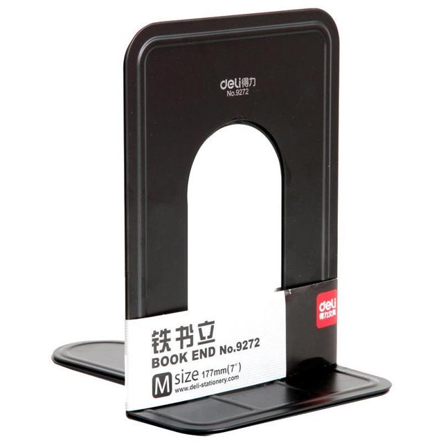 得力（deli） 金属铁书立学生用中号书架大号书夹书靠书立夹书架书本收纳架挡书板支架立书架夹书板书本整理架