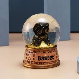 119元 大英博物馆 安德森猫金字塔灯光水晶球摆件