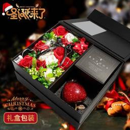 耀峥 圣诞节礼物 红钻平安果+香皂玫瑰花 礼盒装 