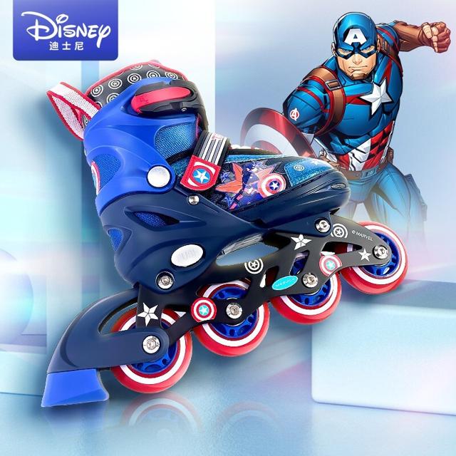 迪士尼（Disney） 溜冰鞋儿童初学者轮滑鞋全套装男童正品滑轮旱冰调节滑冰鞋 