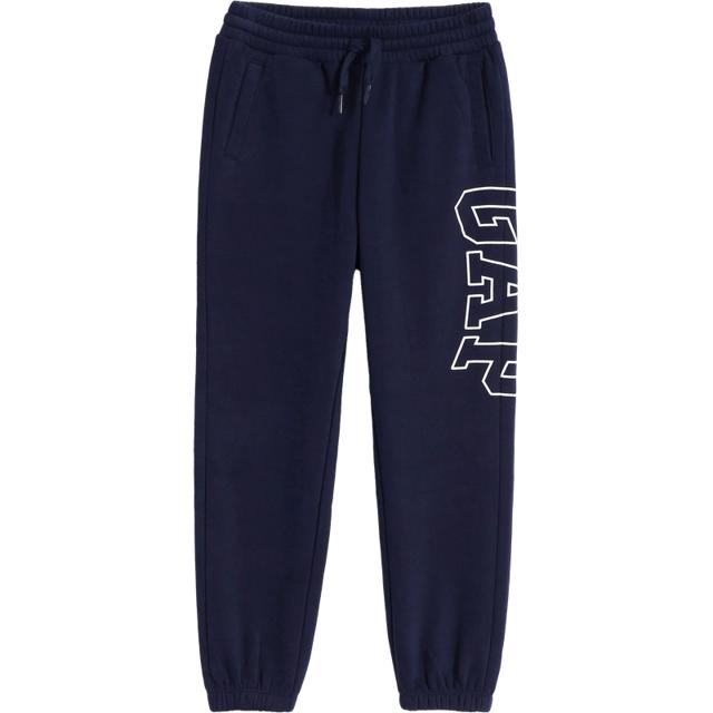Gap 盖璞 女童LOGO碳素软磨抓绒卫裤752101 2021冬季新款童装运动长裤潮 