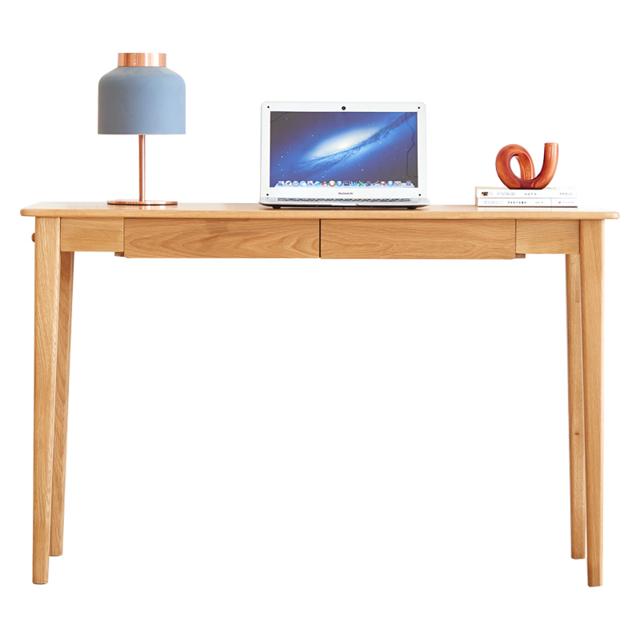 原始原素 全实木书桌橡木电脑桌家用小户型学习桌简约梳妆台F8161