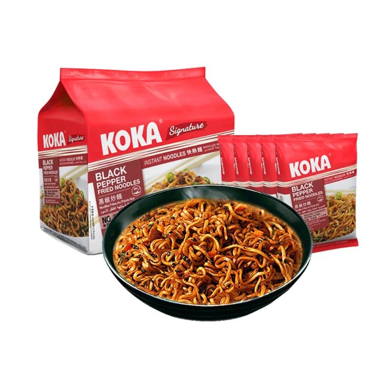 KOKA 可口 新加坡进口koka黑胡椒炒面袋装素食速食泡面网红代餐干拌方便面