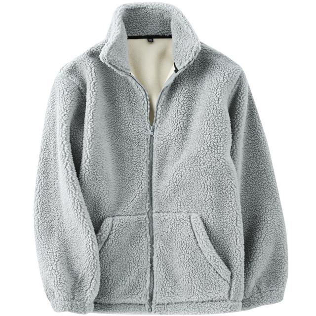 真维斯（JEANSWEST） JR真维斯男装保暖加厚拉链绒衫2021冬季新款潮流加绒立领夹克外套 