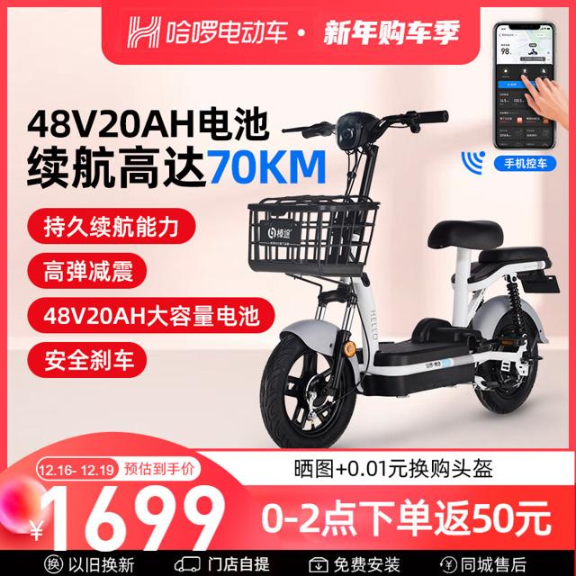 哈啰 小旋风长跑王 TDT-156Z 新国标铅酸电动车 